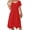 C1-Red, variant on Women's Short Sleeve Summer Swing Dress, Casual Loose T-Shirt Dress with Pockets, Irregular Hem Purple Midi Sundress, Size L