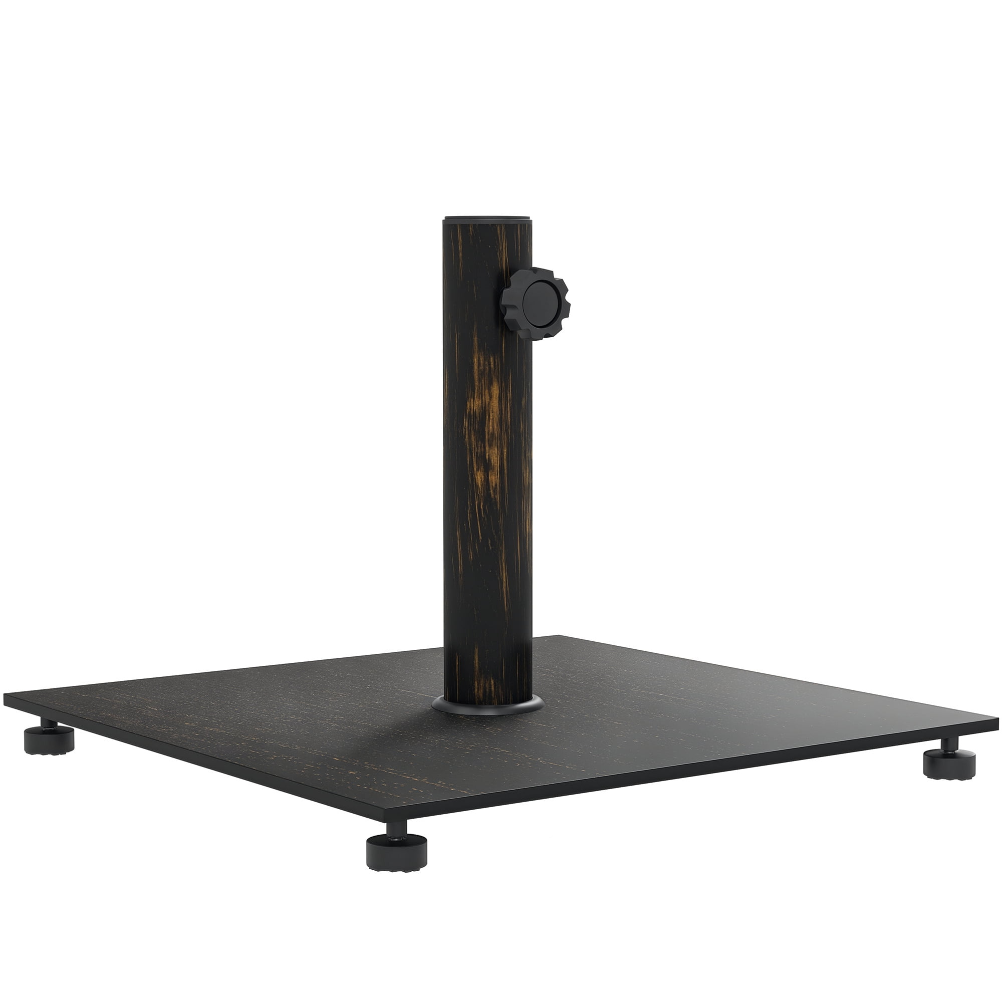 Outsunny Square Patio Umbrella Base, 29 lbs Metal Umbrella Stand Base with Adjustable Pads, Patio Umbrella Holder for 1.5"/1.9" Poles, Bronze