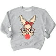 thumbnail image 1 of Easter Bunny With Bubble Gum Funny Egg Hunting Christian Holiday Crewneck Sweatshirt, M, H. Grey, 1 of 5