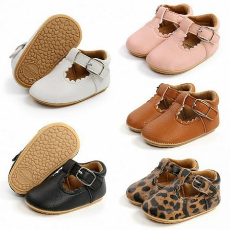 

Altsales Baby Mary Jane Shoes- PU Leather Soft Non-Slip Rubber Sole Infant Girl Boy Flats Newborn Crib Shoes Toddler First Walking Shoes 0-2 Years Old