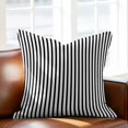 thumbnail image 2 of Throw Pillow Covers, Black White Vertical Striped Decorative Throw Pillow Covers 18x18 Inch, Farmhouse Thin Line Stripes Square Linen Pillow Cases for Couch/Living Room/Sofa, 2 of 9