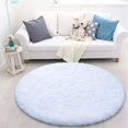thumbnail image 3 of SHILIU-Rugs Round for Bedrooms Fluffy Living Room Circle Area Rug Soft Rug Shaggy Carpet for Kids Room Floor Mat(White, 5.2feet), 3 of 4