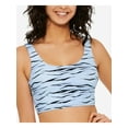 thumbnail image 1 of HULA HONEY Maillot de Bain Femme Bleu Clair Imprimé Extensible Col Rond Amovible avec Bonnets Chat Sauvage Crop Top m, 1 of 5