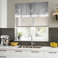thumbnail image 4 of Grey Snowflakes Christmas Curtain Valances for Windows, Kitchen Valance Window Treatments Panel 2 Pack, Winter Holiday Xmas Snowflake Rod Pocket Short Curtains for Bathroom Bedroom 42 x 18 Inch, 4 of 8