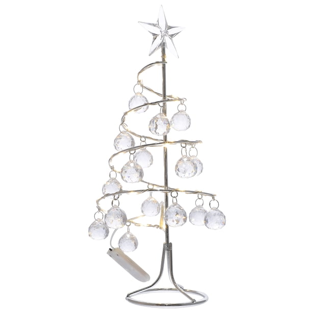 GOOHOCHY LED Luz cálida Navidad Árbol de Navidad Art Desktop Árbol de Navidad Escaparate Decoración
