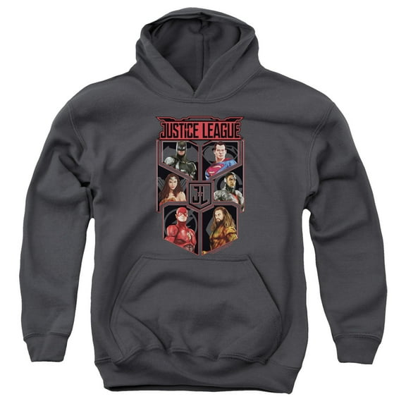 Justice League Movie - League Of Six - Youth Hooded Sweatshirt - Large