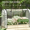 thumbnail image 3 of Outsunny Raised Garden Bed with Cover and Storage Shelf, Rectangular Metal Elevated Planter Box with Legs and Bed Liner, Cream, 3 of 9