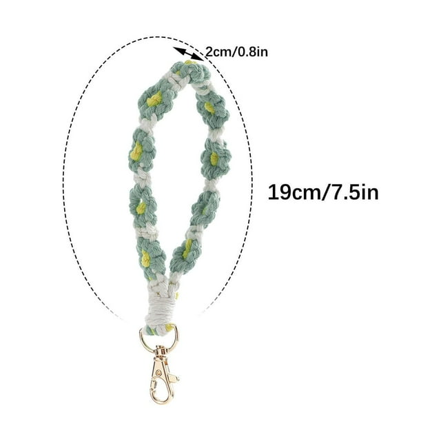 Refrigerator Storage Bohemian Hand-woven Flower Keychain Clashing Color Keychain Bracelet Pendant Phone Chain