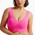 thumbnail image 4 of Women's Plus Size Bras, Sports Bras for Women Full Coverage Wirefree Workout Bras Full Support Everyday Bra,Hot Pink,3XL, 4 of 4
