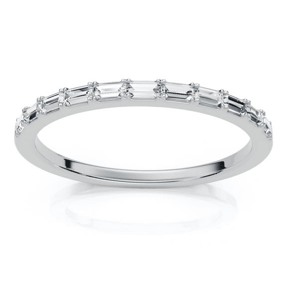 Pompeii Thin Baguette Diamond Stackable Women's Wedding Ring 14k Gold Lab Grown