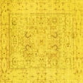 thumbnail image 1 of Ahgly Company Machine Washable Indoor Square Persian Yellow Traditional Area Rugs, 3' Square, 1 of 4