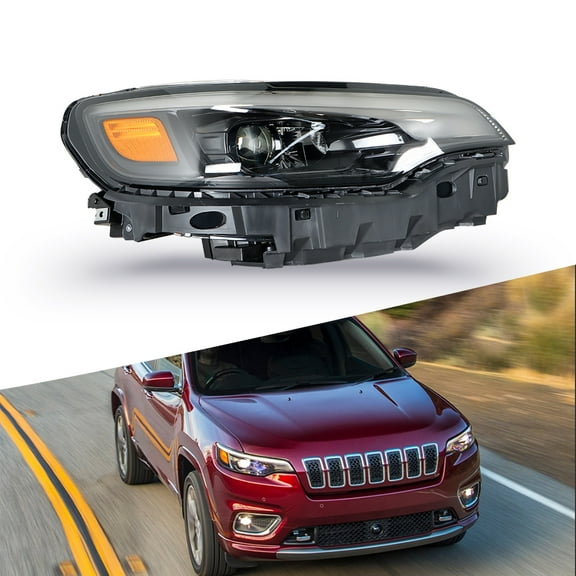 SEBLAFF Headlight Assembly Replacement for 2019-2022 Jeep Cherokee LED Headlamp w/ Ballast Right Passenger Side RH 68275945AH CH2503325
