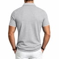 thumbnail image 4 of EANJE Polo Shirts for Men Waffle Short Sleeve Golf Shirts Casual 3 Buttons Solid Color Collared T Shirts Tops Light Gray M, 4 of 8