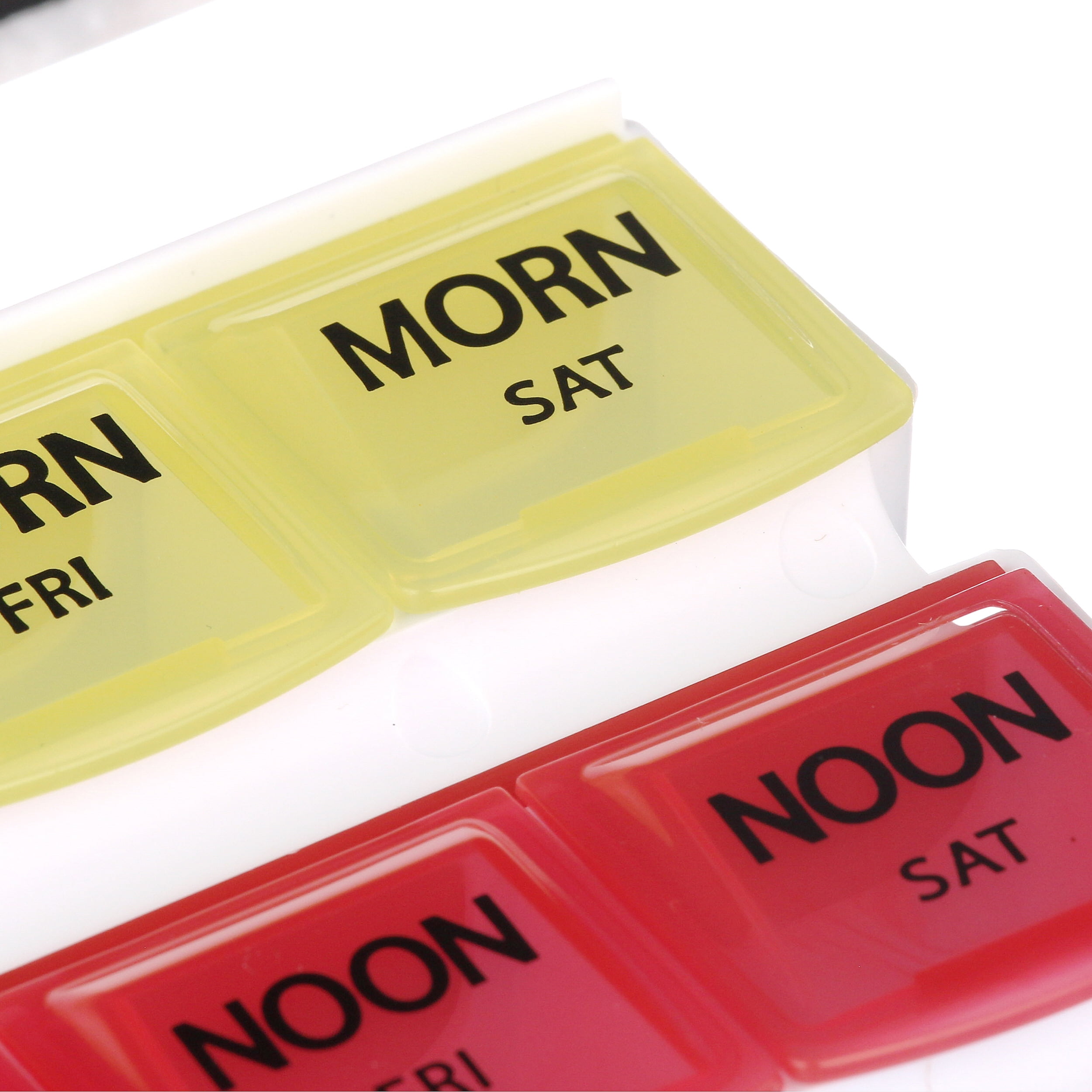 Carex Four-a-Day 7-Day Pill Organizer, Medicine Box for Tablets and Vitamins, Travel-Friendly