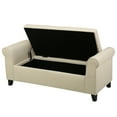 Noble House Haden Contemporary Fabric Upholstered Storage Ottoman Bench