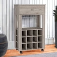 thumbnail image 2 of HomeRoots 479945 Rolling Bar Cart with Wine Storage Light Gray, 2 of 3