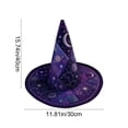 thumbnail image 3 of sruoe Halloween Quilted Witch Hat, Mystical Wizard Headwear, Halloween Party Accessory, Halloween Holiday Decor for Costume Match，Themed Gathering，Shelf Display, 3 of 8
