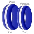 thumbnail image 2 of Womens Mens Blue Silicone Ring - Changeable Color Bands - Many Colors - Safe, Durable, Everyday Wear Wedding Band - 1 Ring - Sizes 4-16, 2 of 9