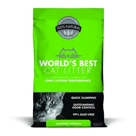 World's Best Cat Litter Clumping Formula, 15-lb (Best Kitty Litter That Doesn T Track)