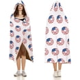 thumbnail image 3 of Independence Day Pattern Wearable Blanket Women Men Hooded Blanket Adult Plush Poncho Lightweight Soft, 3 of 6