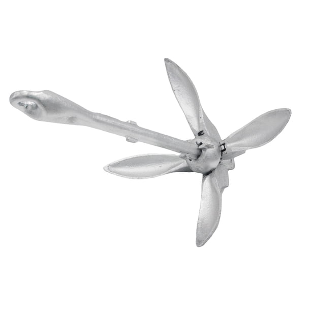 Equipo portátil durable plegable del acero de carbono de la ancla 4 del barco del rezón 15 kg Cola Anclas plegables para barcos