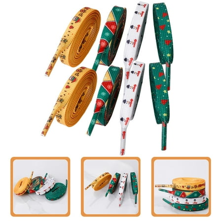 

Stri 4 Pairs Colorful Christmas Flat Shoelaces for Sneakers Boots Shoe Laces