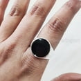 thumbnail image 4 of Flat Black Onyx Mans Ring, Natural Black Onyx, December Birthstone, Silver Jewelry, 925 Silver Ring, Birthday Gift, Heavy Mens Ring, Plain Design Ring, Unisex Ring, Christmas, Womens Signet Ring, 4 of 8