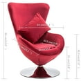 thumbnail image 4 of vidaXL Swivel Egg Chair with Cushion Red Velvet, 4 of 5