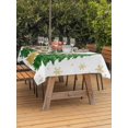 thumbnail image 2 of Outdoor Tablecloth with Umbrella Hole and Zipper, Green Christmas Tree Rectangle Table Cloth 60x84 Inch Waterproof Tablecloth, Golden Xmas Tree Winter Snowflake Picnic Table Cover for Patio Camping, 2 of 7