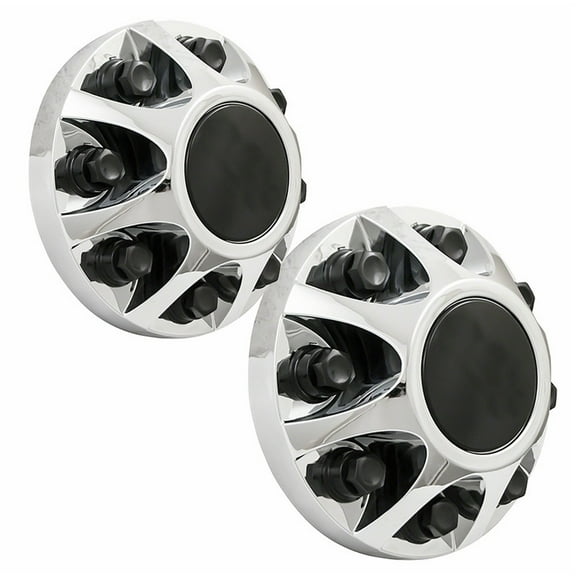 Fuel Rider Set of 2 Chrome ABS Center Caps Compatible with 2007-2010 GMC Sierra 3500 HD, 2008-2010 Chevrolet Silverado 3500 HD Front Pair Only