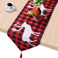 thumbnail image 2 of VONKY Christmas Table Runner Cotton Linen Embroidered Tablecloth Xmas Home Decoration, Animal, 2 of 8