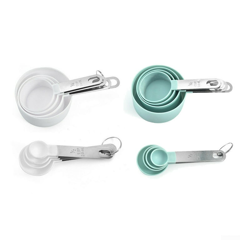 10Pcs/Set Measuring Cup Spoons Pure Color Combination Cute Measuring Tools  Spoons Kitchen Gadgets Measuring Cup Baking Tools GREEN