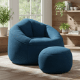 thumbnail image 2 of Homy Casa Adult Bean Bag Chair with Ottoman, High Density Foam Lounge Chair for Living Room & Bedroom, 2 of 8