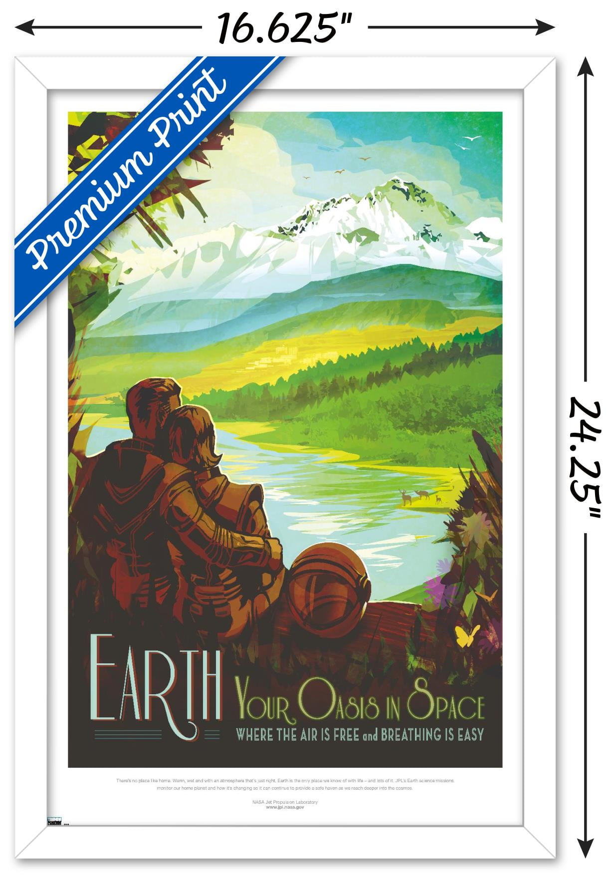 NASA - Earth Travel Poster Wall Poster with Frame, 22.375" x 34" - Walmart.com