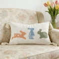 thumbnail image 5 of Orangide Easter Pillow Covers Bunny Easter Decoration Textured Lumbar Pillow Covers with Tassel White Rabbit Bunny Embroidery Throw Pillowcase for Holiday Festival Sofa Bedroom Car, 5 of 6