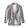 thumbnail image 4 of Blekii Mens Casual Sport Coat Blazer, Men's Casual Sport Coat, 2 Button Lightweight Cotton Linen Blazer, Business Casual Jacket for Outdoor Lightweight Cotton Linen Jacket Business Casual, Outdoor, 4 of 7