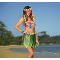 thumbnail image 6 of GIXUSIL Ti Leaf Skirt Hawaiian  Grass Skirt with Flower Leis for Women,Men,Luau Party Dress Outfits (Style 1 )Green, 6 of 9