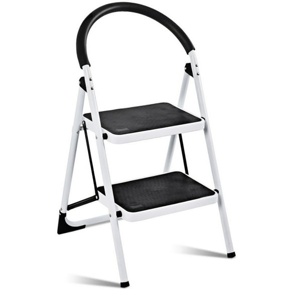 Resenkos Step Ladder, Folding Step Stool, Stepladders,2.75 Feet Folding Step Stool with Iron Frame and Anti-Slip Pedals