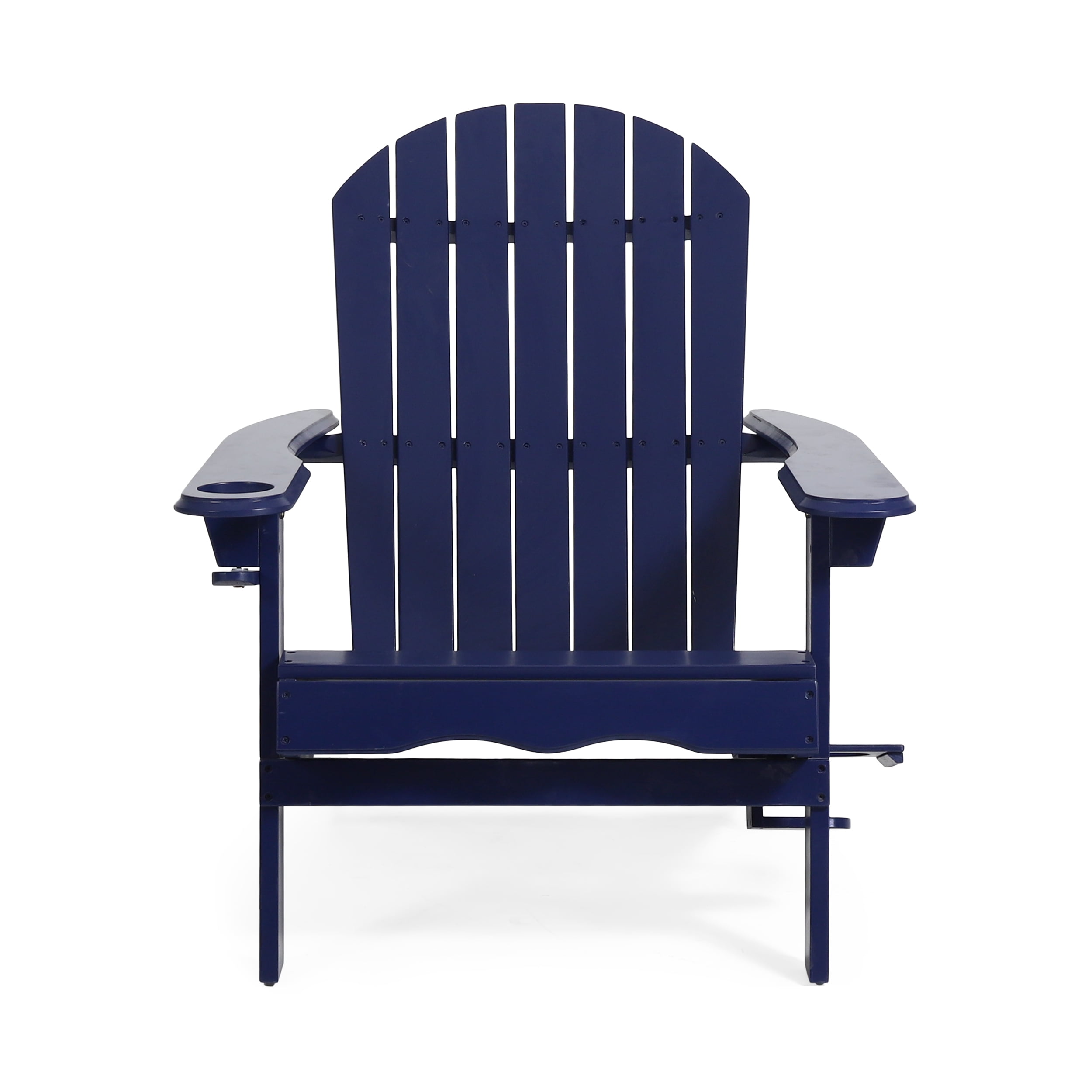 Outdoor Foldable Leisure Lounge Chair, Acacia Wood Casual Rest Chair for Patio Garden, Blue