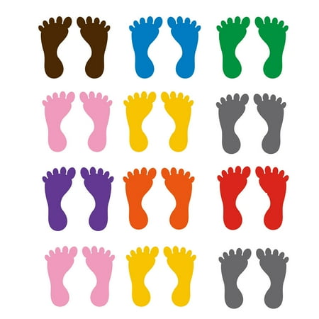 

12 Pairs of Footprint Stickers Floor Stickers PVC Footprint Decals Kindergarten Floor Decals (Mixed Color)
