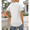 thumbnail image 4 of Camisas de Mujer con Cuello de Solapa, Cuello en V, Blusa de Corta, Blusa Informal Elegante. L, 4 of 9