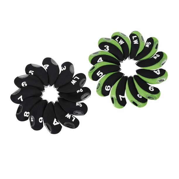 Juego de 2,Fundas para cabezas de palos de hierros de golf,Cubierta de la cabeza DYNWAVEMX Juego de 2