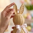 thumbnail image 6 of Rattan-Style Easter Bunny Figurines Decor - 10" Resin Bunny with Bow for Indoor & Outdoor Table, Garden, Porch & Spring Home Decor (F_9.8"), 6 of 6