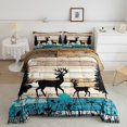 thumbnail image 2 of Homewish Safari Moose Deer Bedding Comforter Set,Rustic Farmhouse Cabin Twin Comforter Sets,Brown Black Blue Bedding Set For Boys,Breathable Home Decor Reversible,2 Pieces, 2 of 8