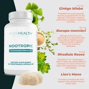 Nootropic Mushroom Formula with Bacopa Monnieri, 3 Bottles