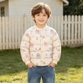 thumbnail image 5 of QSXADF Kids Quilted Jackets Warm Snap Button Puffer Coat Lightweightful Padded Jacket Long Sleeve Graphic Print Snap Button Closure Quilted Inner Outerwear Fall Winter Coat for Children, 5 of 6