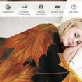 thumbnail image 3 of Nawypu Fall Maple Leaves Throw Blanket Cozy Soft Autumn Thanksgiving Blanket for Couch Sofa Chair Bed Fuzzy Thermal Travel Blankets Home Holiday Decoratives, 3 of 6