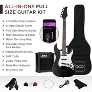Best Choice Products 39in Full Size Beginner Electric Guitar Kit with Case, Strap, Amp, Whammy Bar - Jet Black
