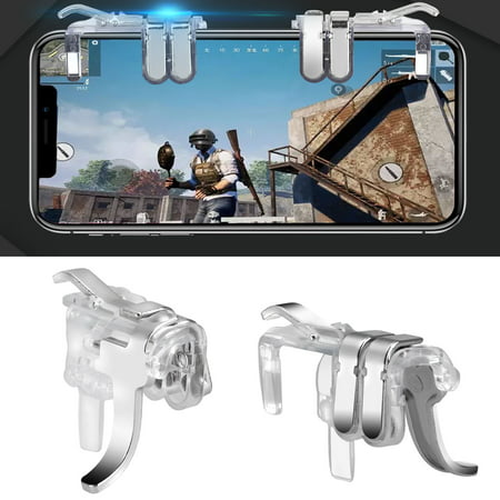 TSV Mobile Game Controller Gamepad Trigger Aim Button L1R1 L2 R2 Shooter Joystick for iPhone Android PUBG Mobile, Transparent, (Best Game Controller For Iphone 5)