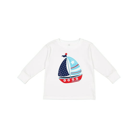 Inktastic Sailing Boat, Sailor, Sailing, Boat, Ship, Sails Boys Long Sleeve Toddler T-Shirt